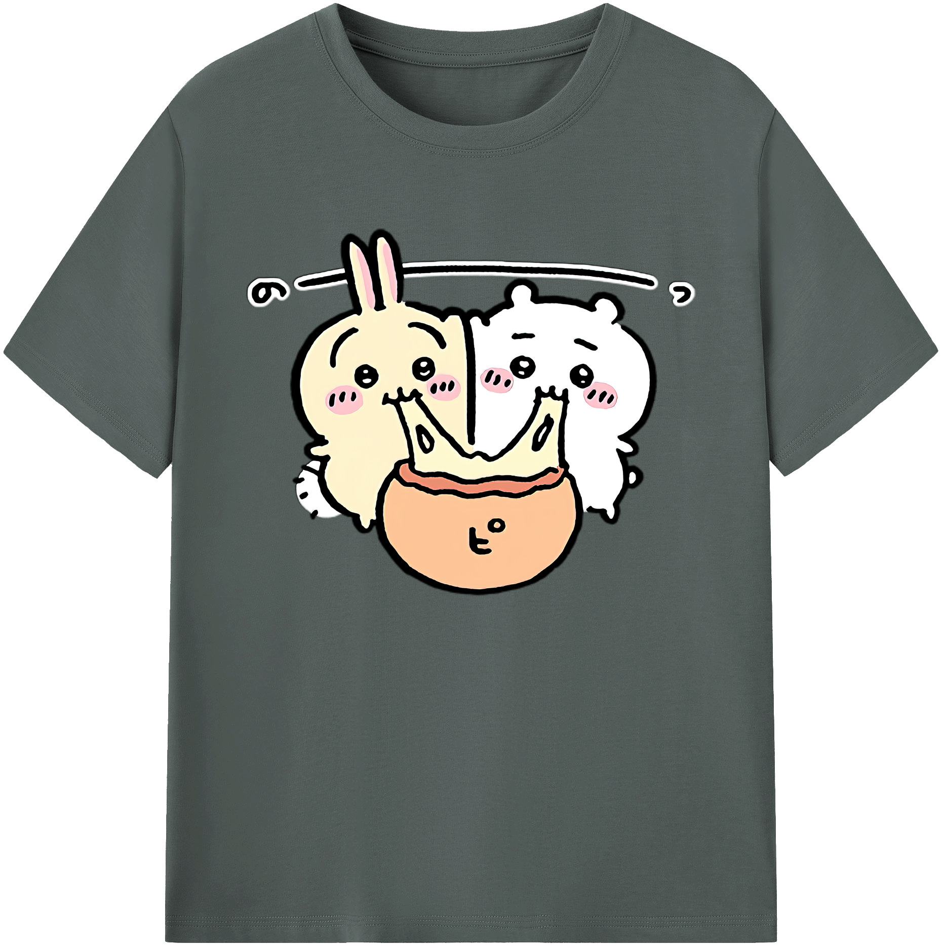 （画像用） ちいかわ うさぎ Chii-kawa usagi 綿100％ メンズ半袖Tシャツ｜肌触りやわらか＆通気性